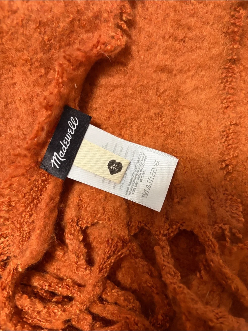 Cozy Women's Fringe Scarf - burnt orange